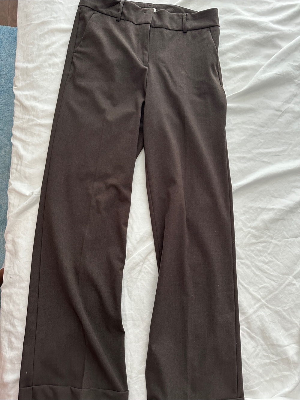 New York & Company Women's Brown Straight-Leg Dress Pants